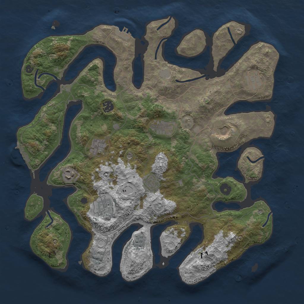 Rust Map: Procedural Map, Size: 4000, Seed: 1552624068, 17 Monuments