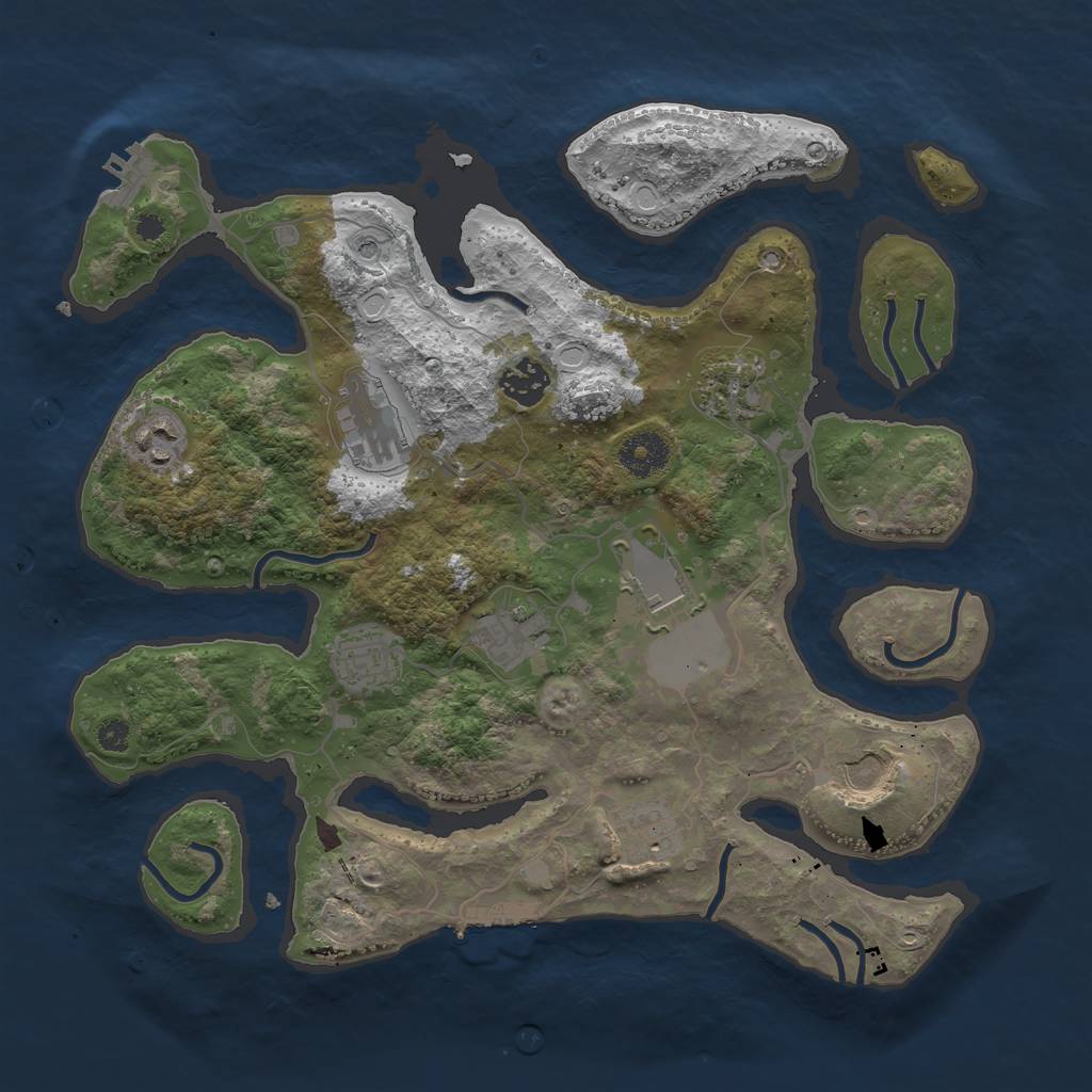 Rust Map: Procedural Map, Size: 3500, Seed: 2113263958, 17 Monuments