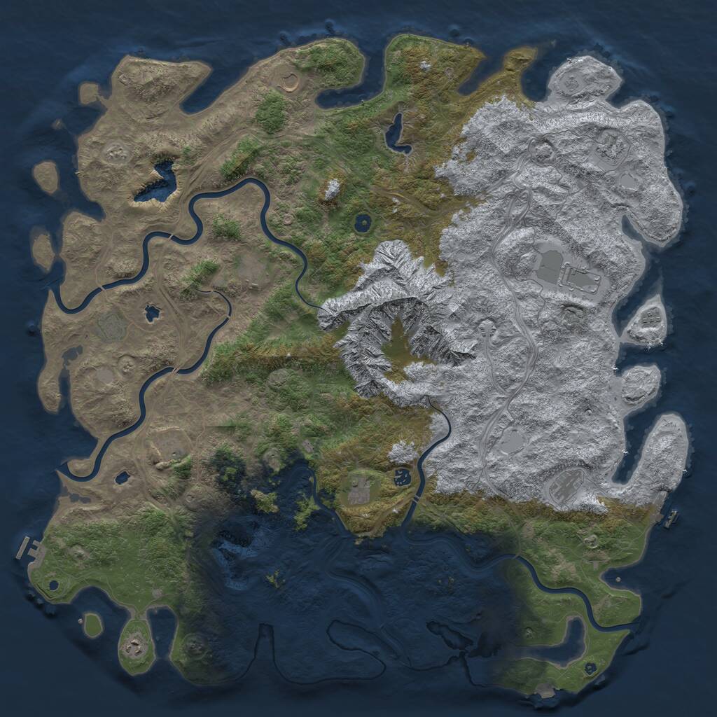 Rust Map: Procedural Map, Size: 6000, Seed: 1189221389, 17 Monuments