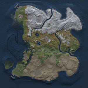 Thumbnail Rust Map: Procedural Map, Size: 3500, Seed: 1588077325, 16 Monuments