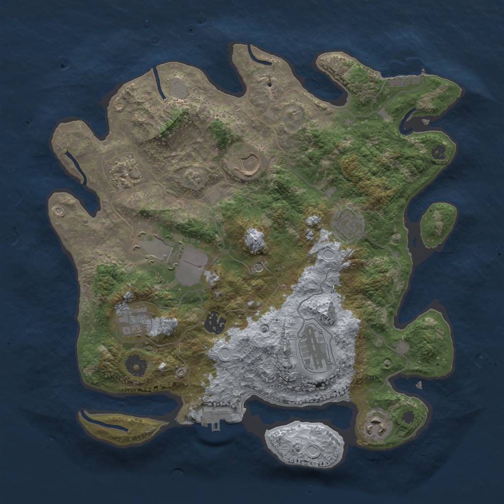 Rust Map: Procedural Map, Size: 3500, Seed: 15476, 14 Monuments