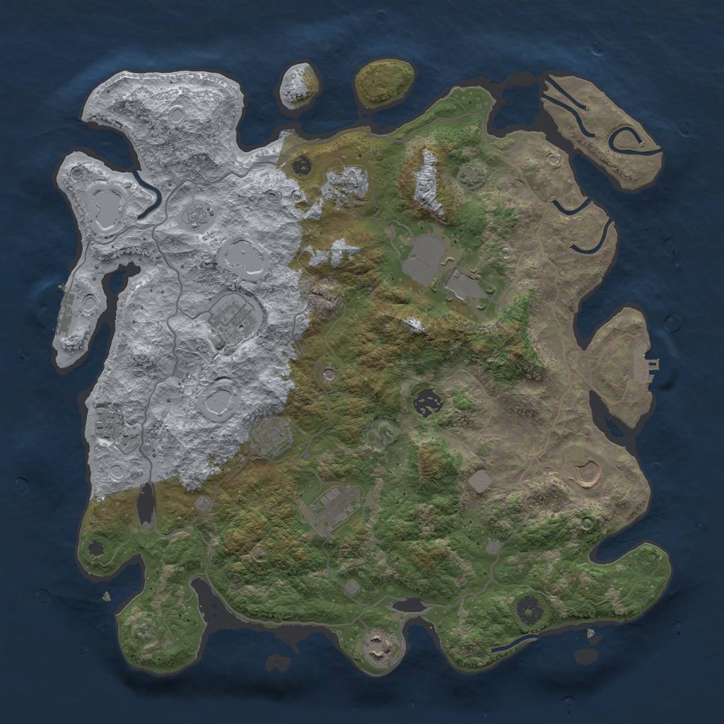 Rust Map: Procedural Map, Size: 4000, Seed: 31236, 16 Monuments