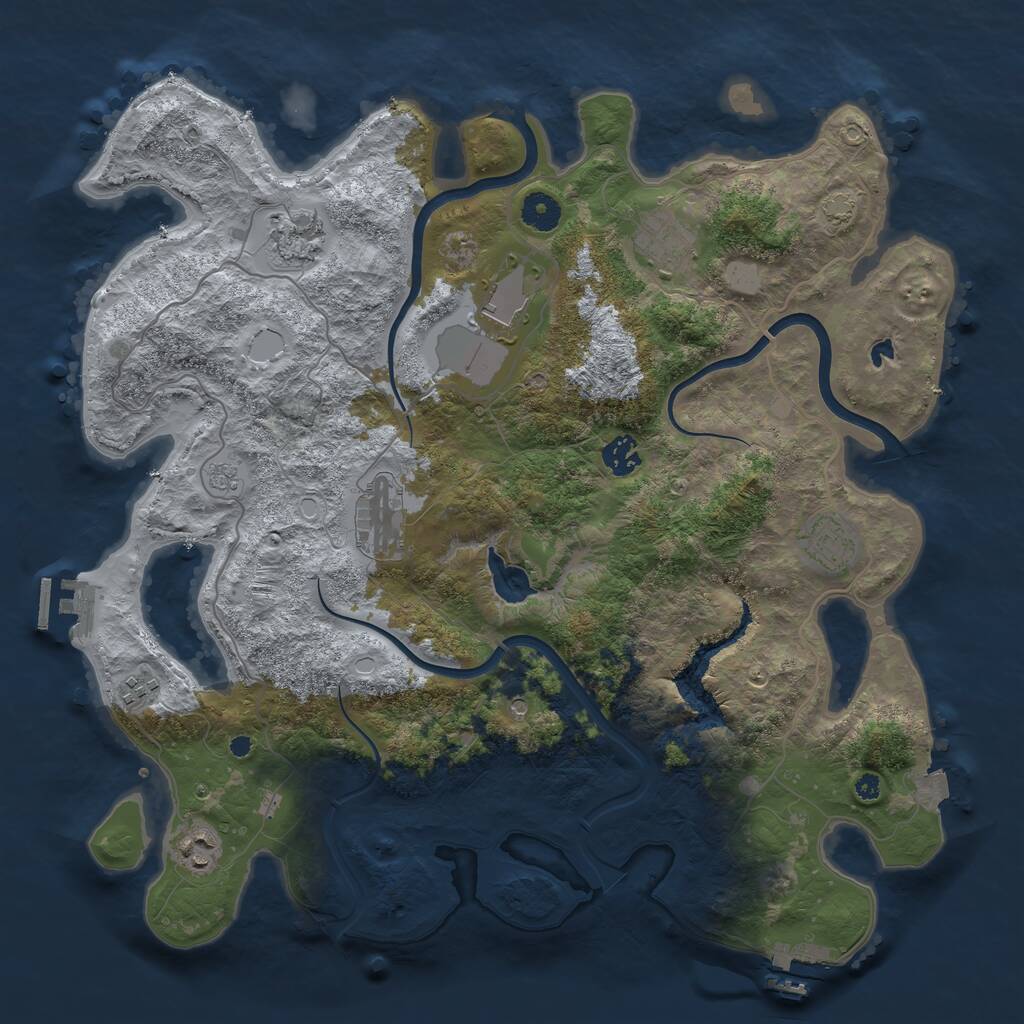 Rust Map: Procedural Map, Size: 4000, Seed: 7812348, 14 Monuments