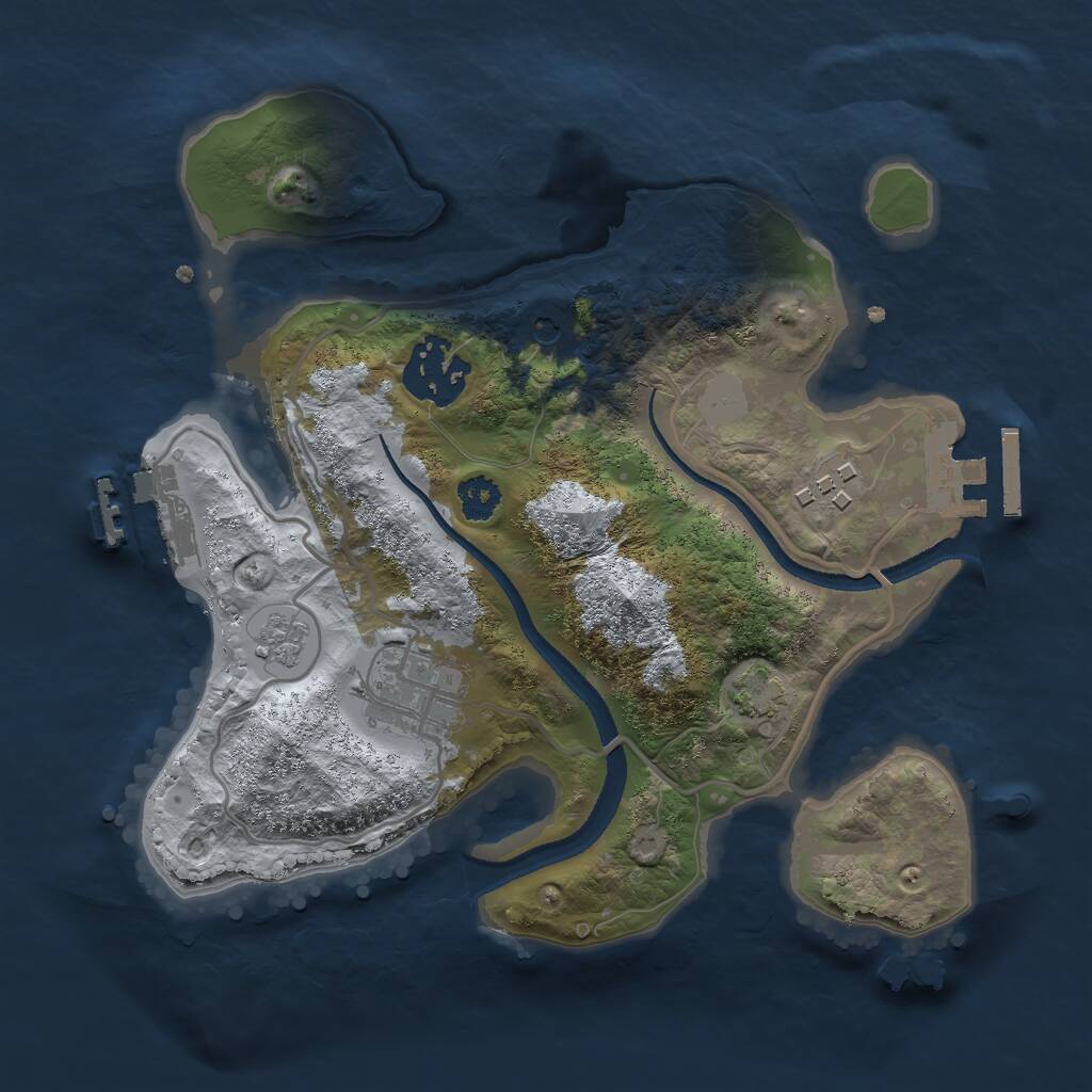 Rust Map: Procedural Map, Size: 2500, Seed: 1432476605, 9 Monuments