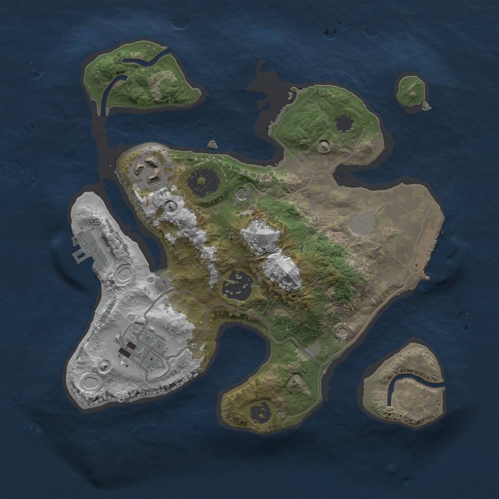 Rust Map: Procedural Map, Size: 2500, Seed: 1432476605, 11 Monuments