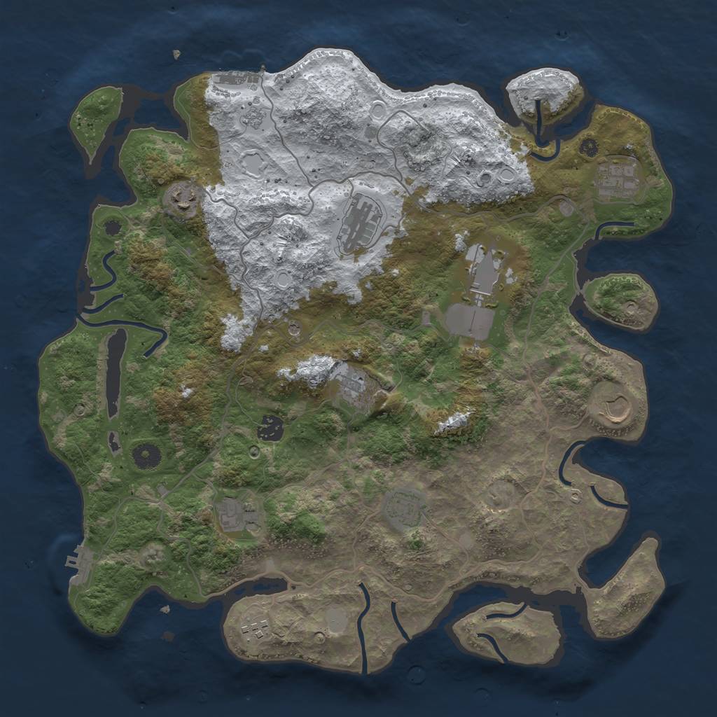 Rust Map: Procedural Map, Size: 4000, Seed: 70530401, 19 Monuments