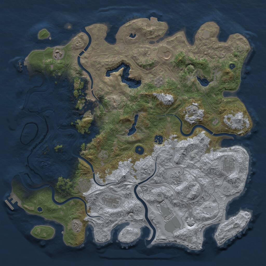 Rust Map: Procedural Map, Size: 4500, Seed: 1761612854, 16 Monuments