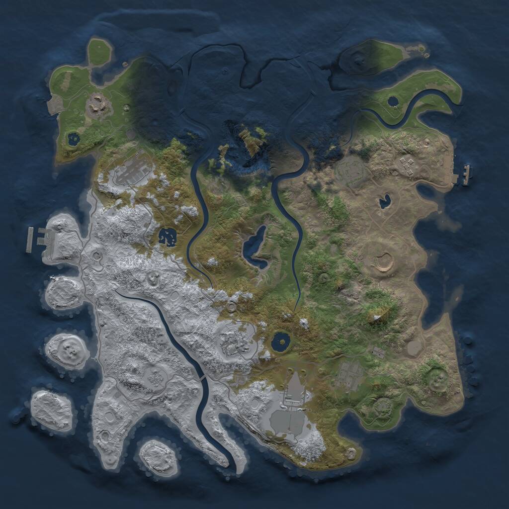 Rust Map: Procedural Map, Size: 4000, Seed: 53942198, 15 Monuments