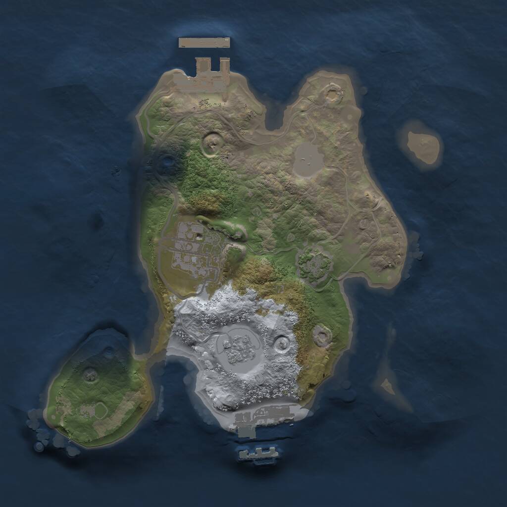 Rust Map: Procedural Map, Size: 2000, Seed: 32441636, 6 Monuments