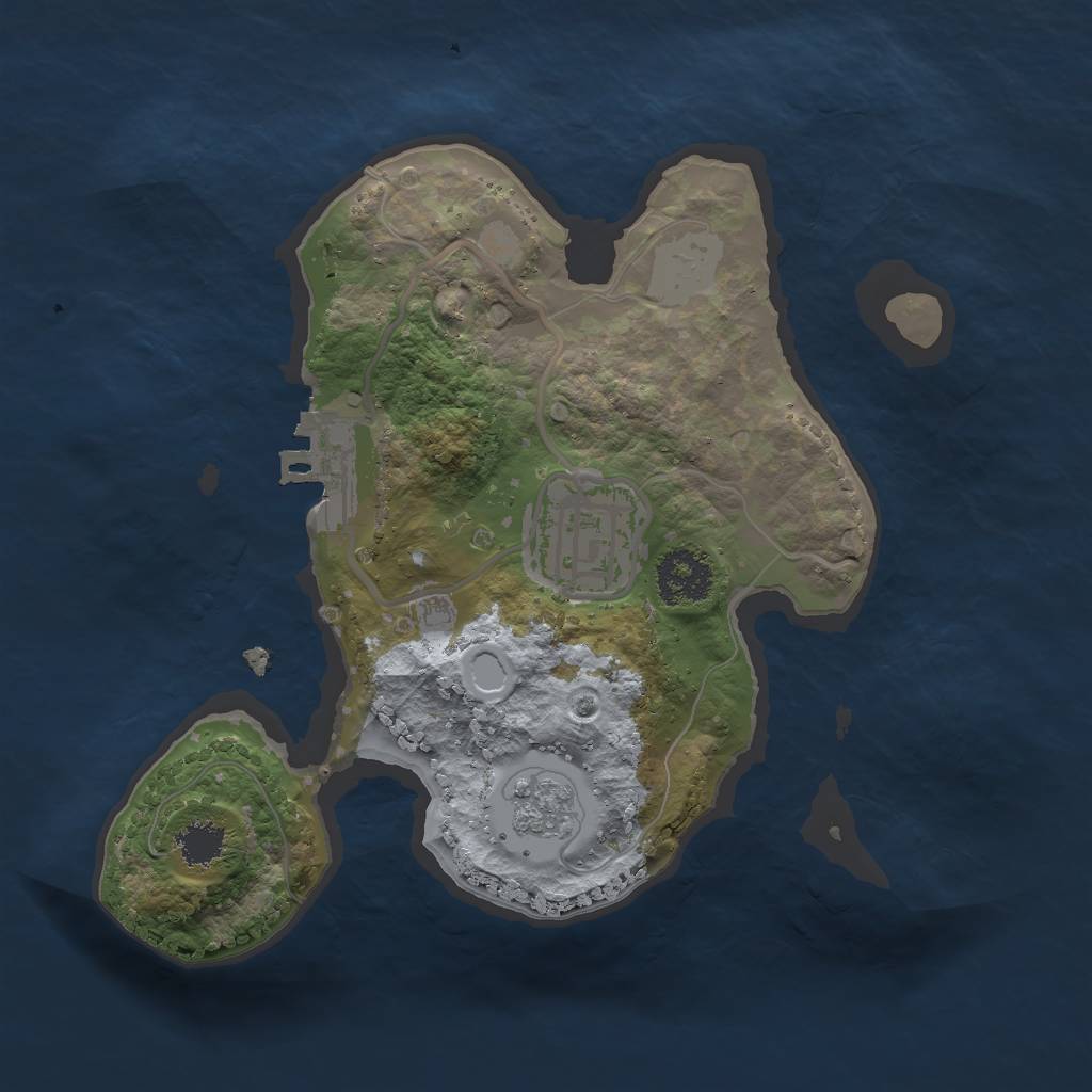 Rust Map: Procedural Map, Size: 2000, Seed: 32441636, 6 Monuments