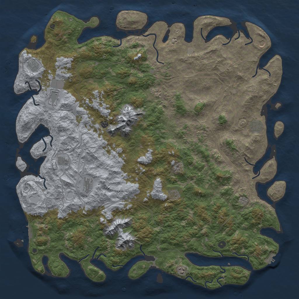 Rust Map: Procedural Map, Size: 6000, Seed: 968809980, 18 Monuments