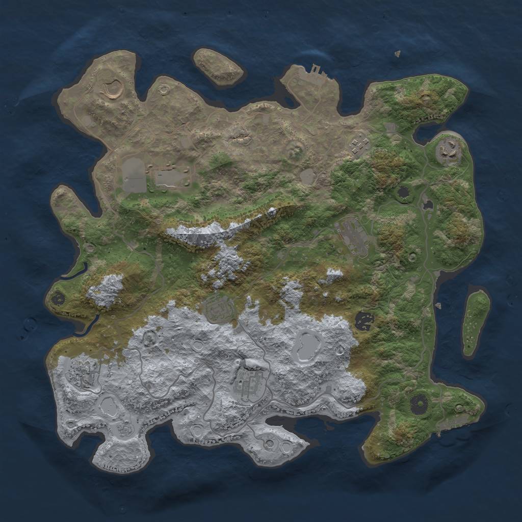 Rust Map: Procedural Map, Size: 4000, Seed: 125623463, 16 Monuments