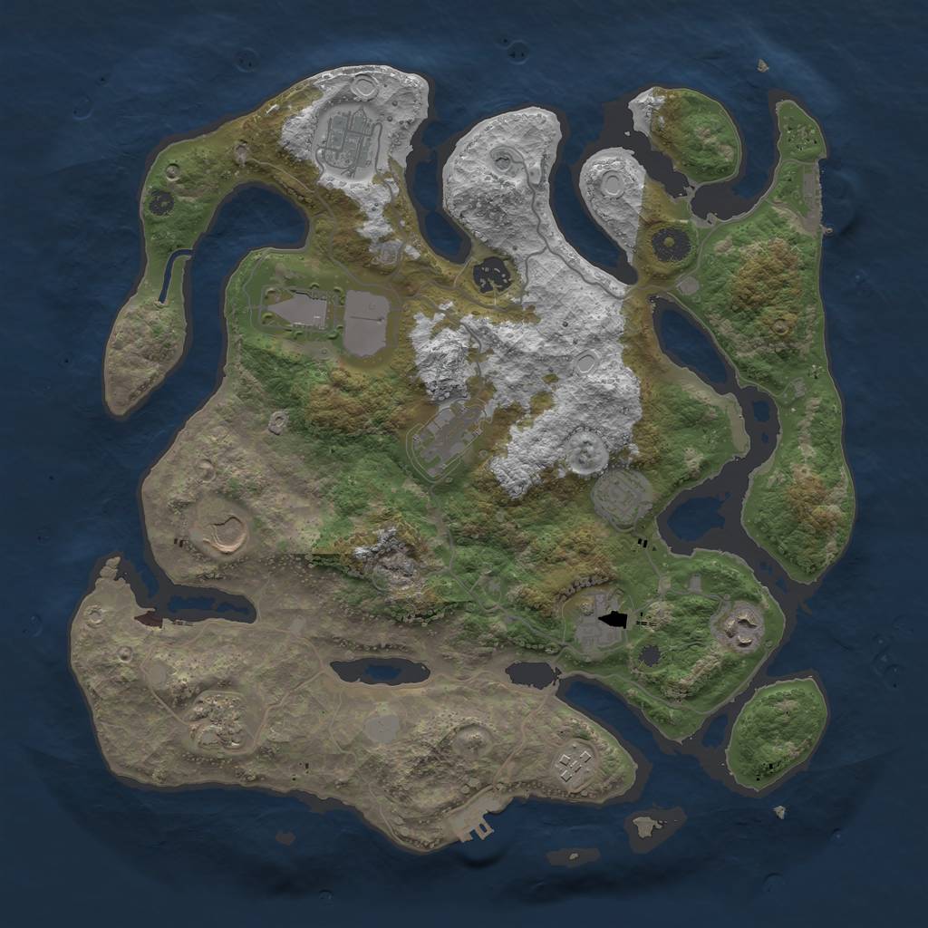 Rust Map: Procedural Map, Size: 3800, Seed: 131556863, 18 Monuments