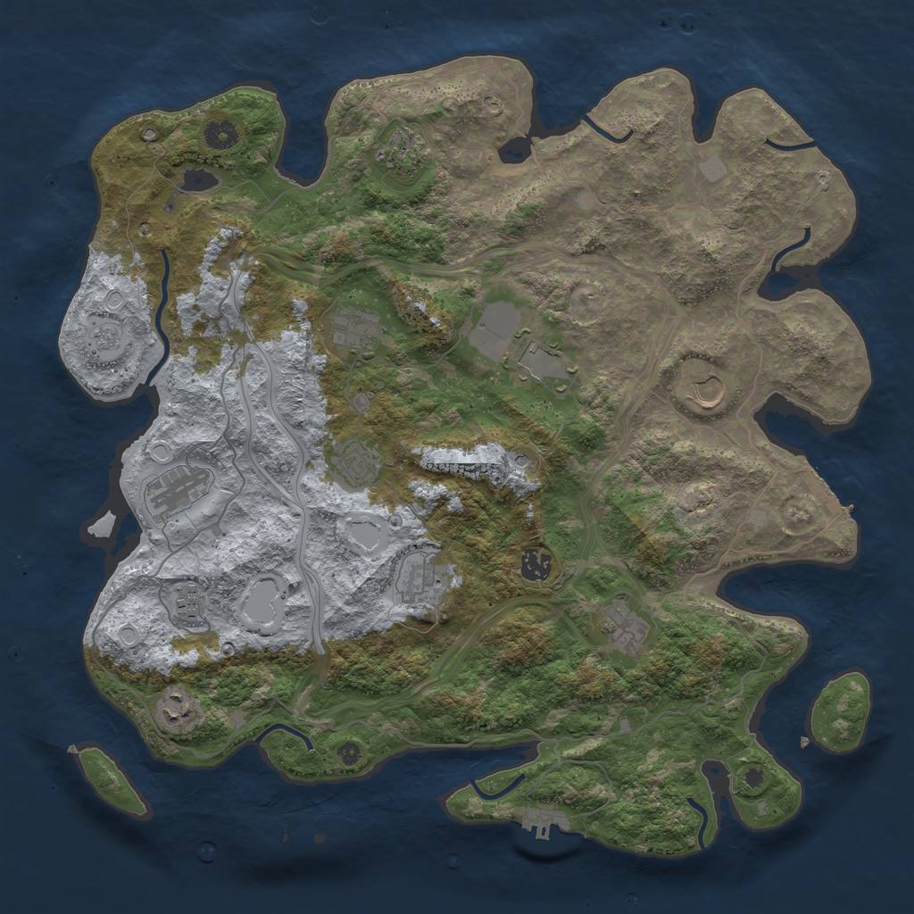 Rust Map: Procedural Map, Size: 4250, Seed: 288134, 18 Monuments