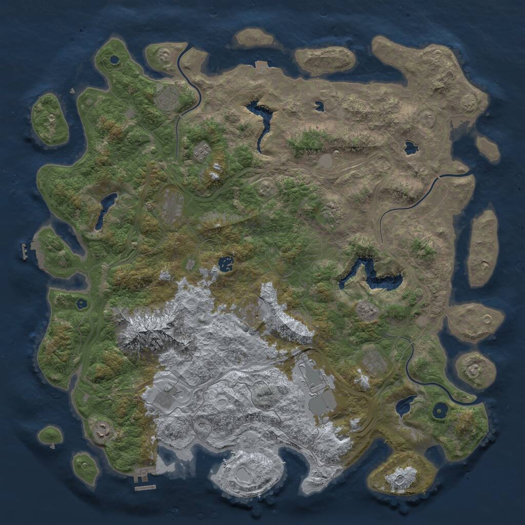 Rust Map: Procedural Map, Size: 5000, Seed: 2465362, 16 Monuments