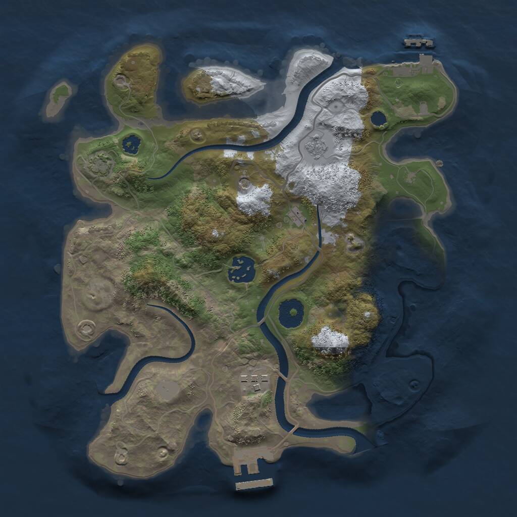 Rust Map: Procedural Map, Size: 2800, Seed: 270415108, 8 Monuments
