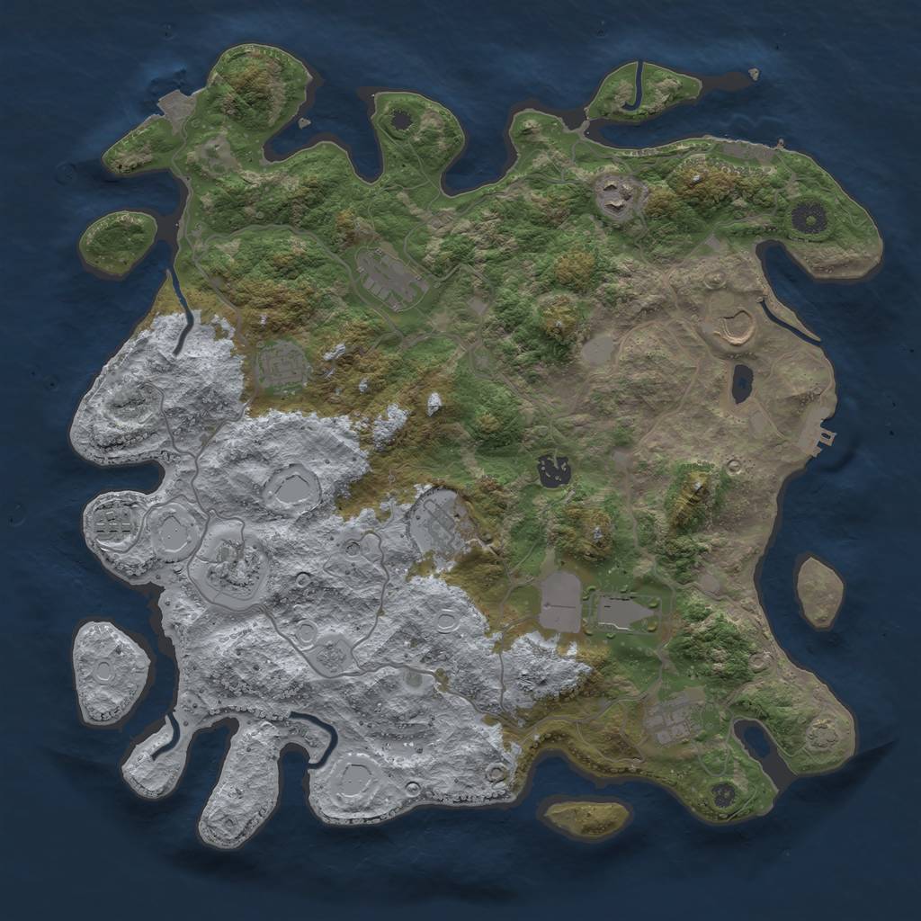 Rust Map: Procedural Map, Size: 4000, Seed: 7812658, 18 Monuments