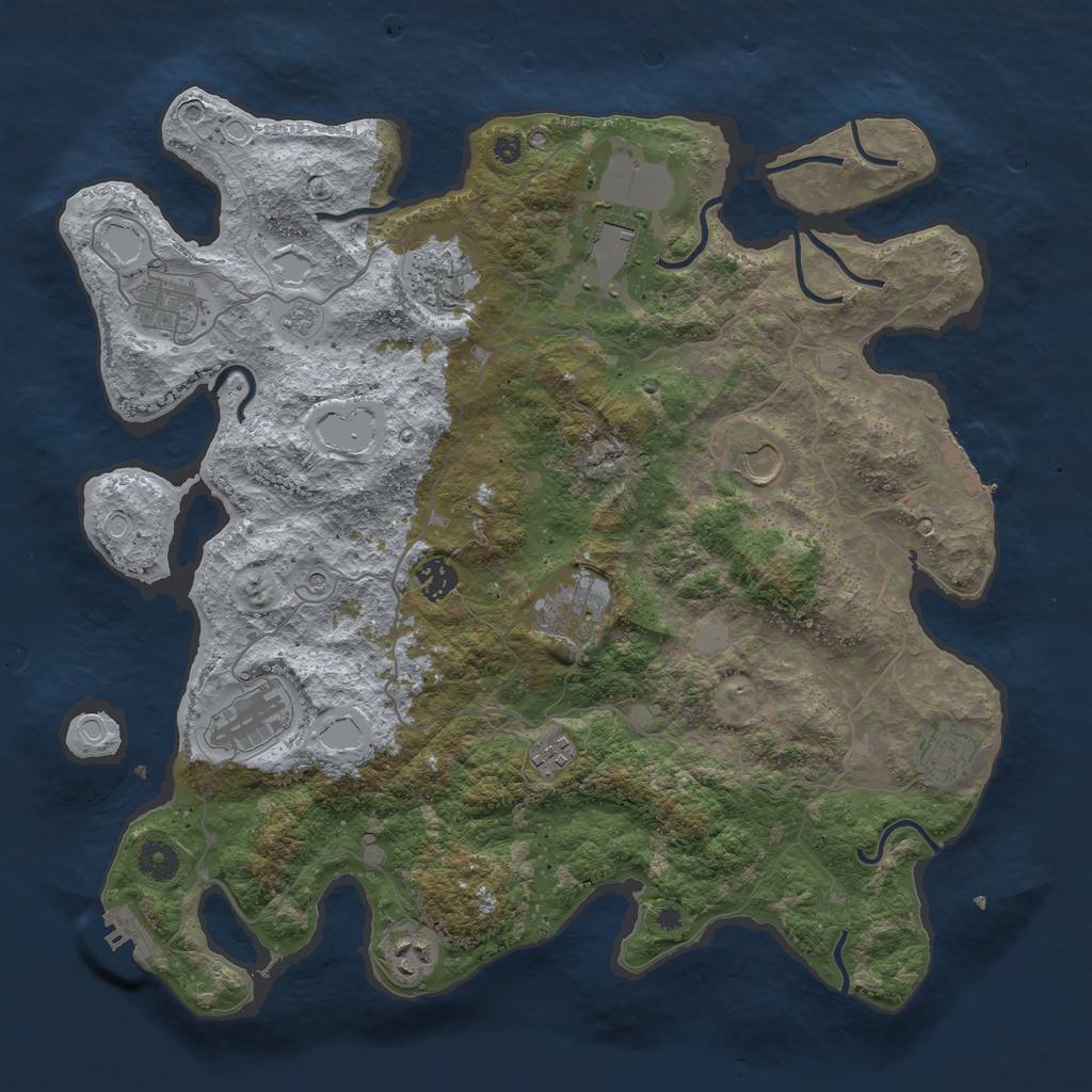 Rust Map: Procedural Map, Size: 4000, Seed: 964, 17 Monuments