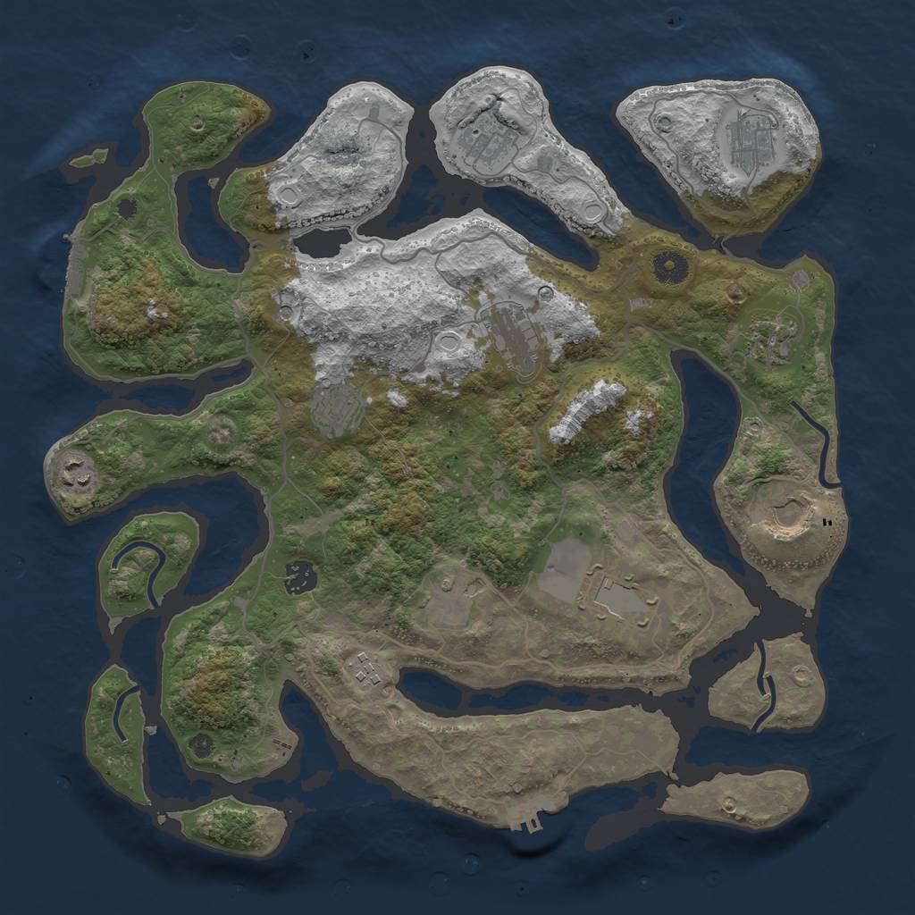 Rust Map: Procedural Map, Size: 4000, Seed: 10900, 19 Monuments