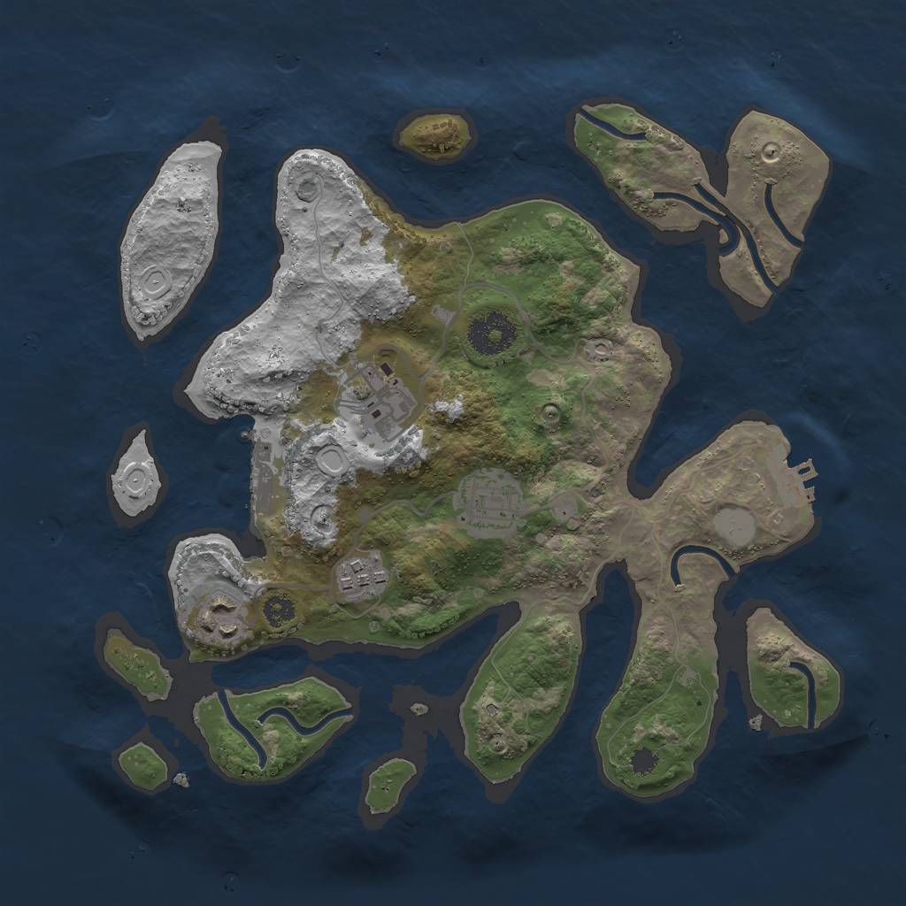 Rust Map: Procedural Map, Size: 3000, Seed: 1172022416, 11 Monuments