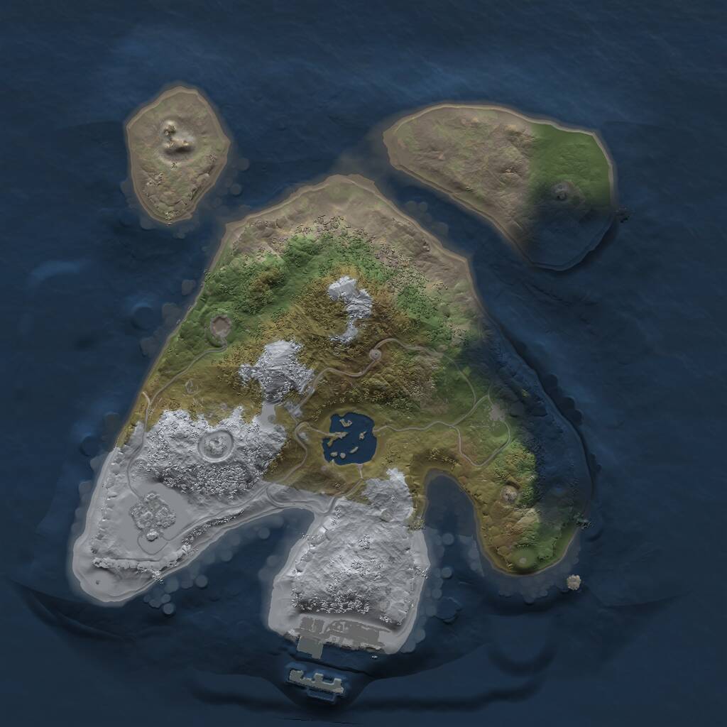 Rust Map: Procedural Map, Size: 2000, Seed: 18642580, 4 Monuments