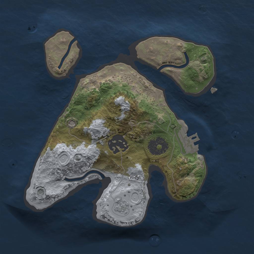 Rust Map: Procedural Map, Size: 2000, Seed: 18642580, 6 Monuments