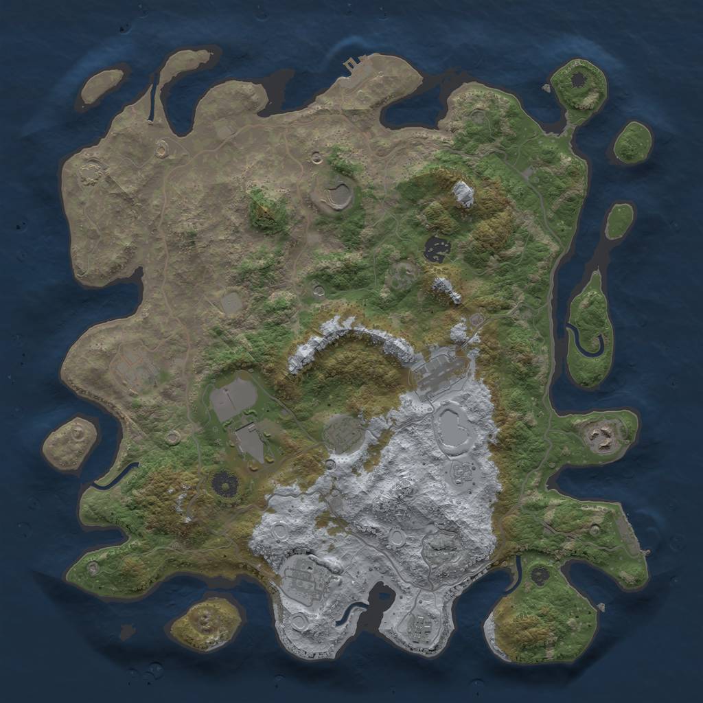 Rust Map: Procedural Map, Size: 4000, Seed: 1276, 17 Monuments