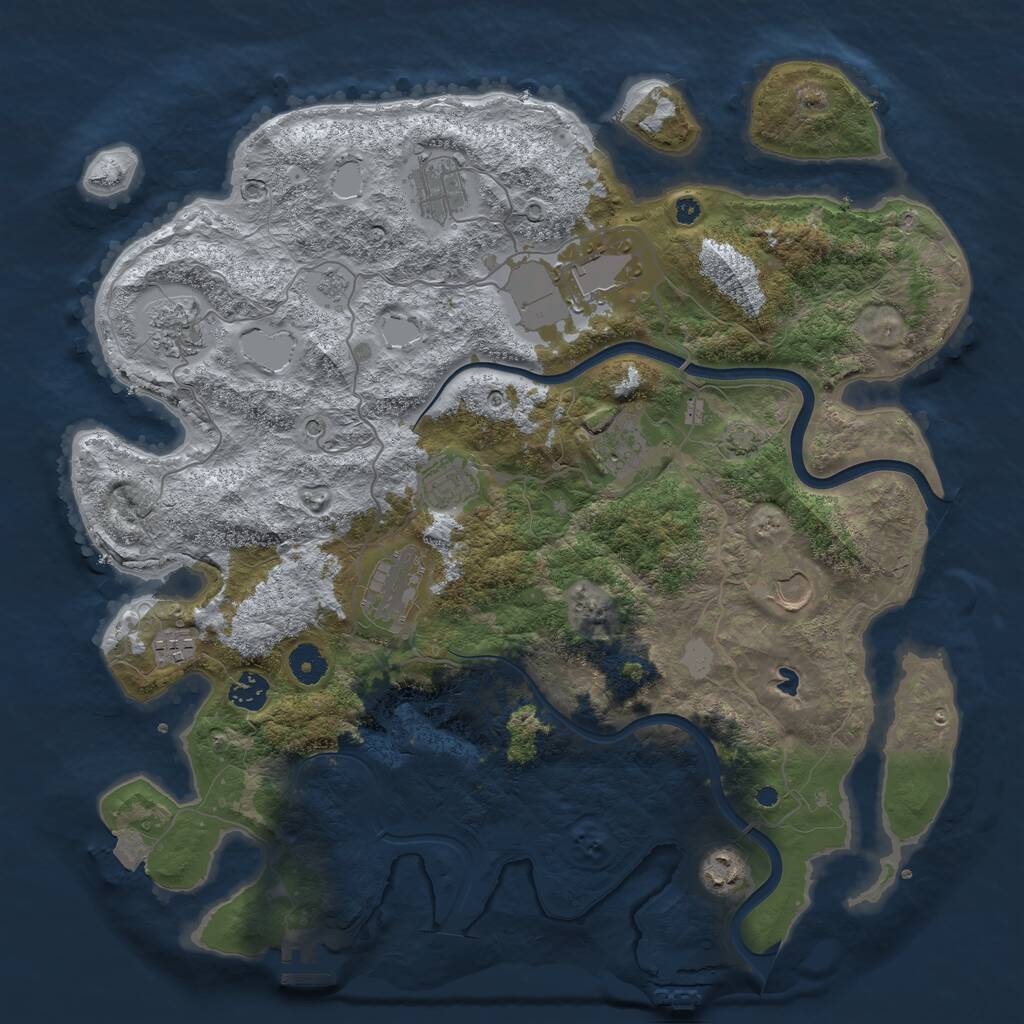 Rust Map: Procedural Map, Size: 4000, Seed: 2102371098, 16 Monuments