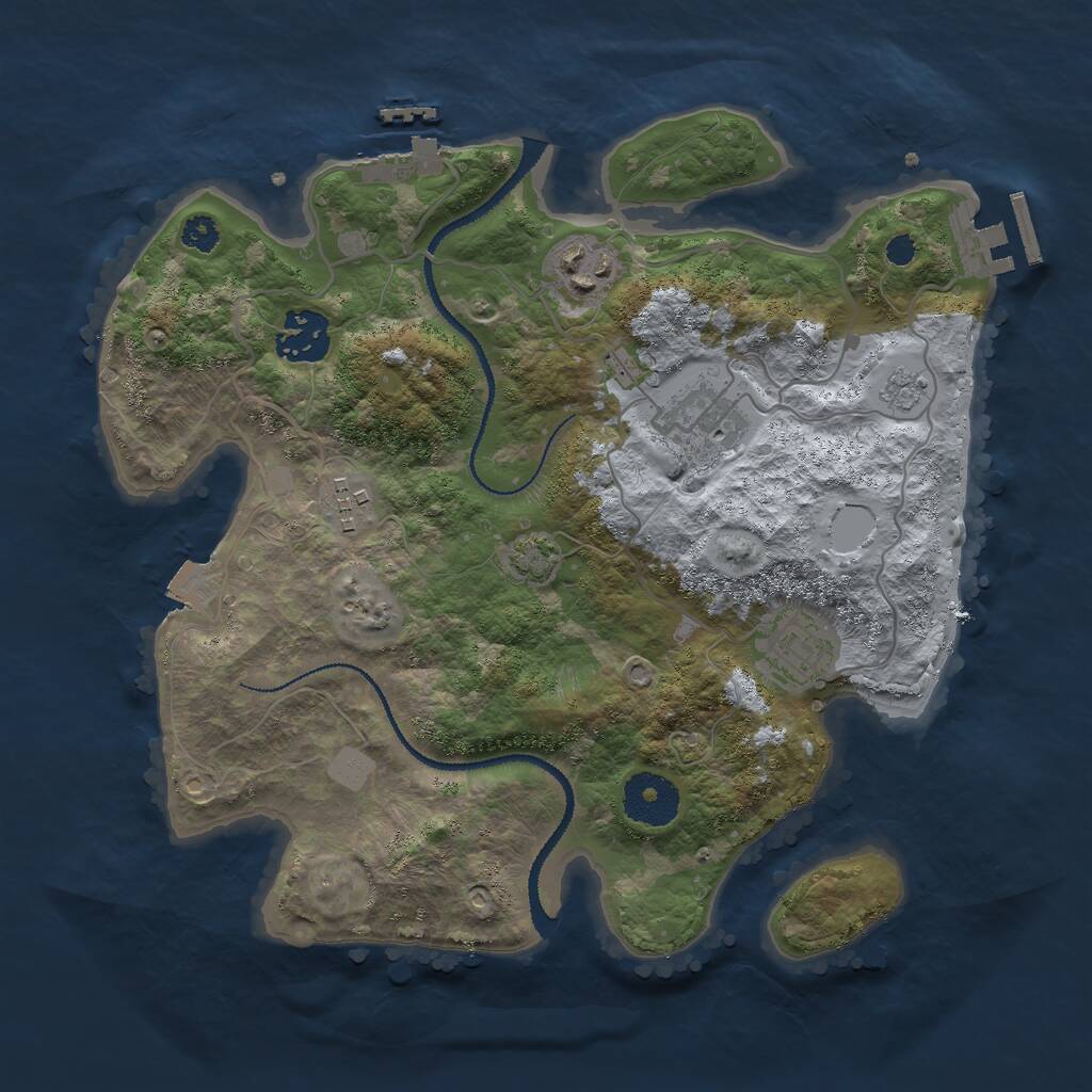 Rust Map: Procedural Map, Size: 3000, Seed: 1527494614, 10 Monuments