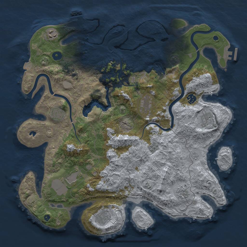 Rust Map: Procedural Map, Size: 4000, Seed: 1862414170, 15 Monuments