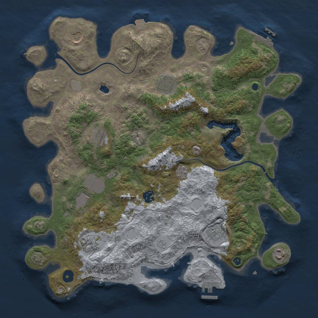 Rust Map: Procedural Map, Size: 4000, Seed: 402, 15 Monuments