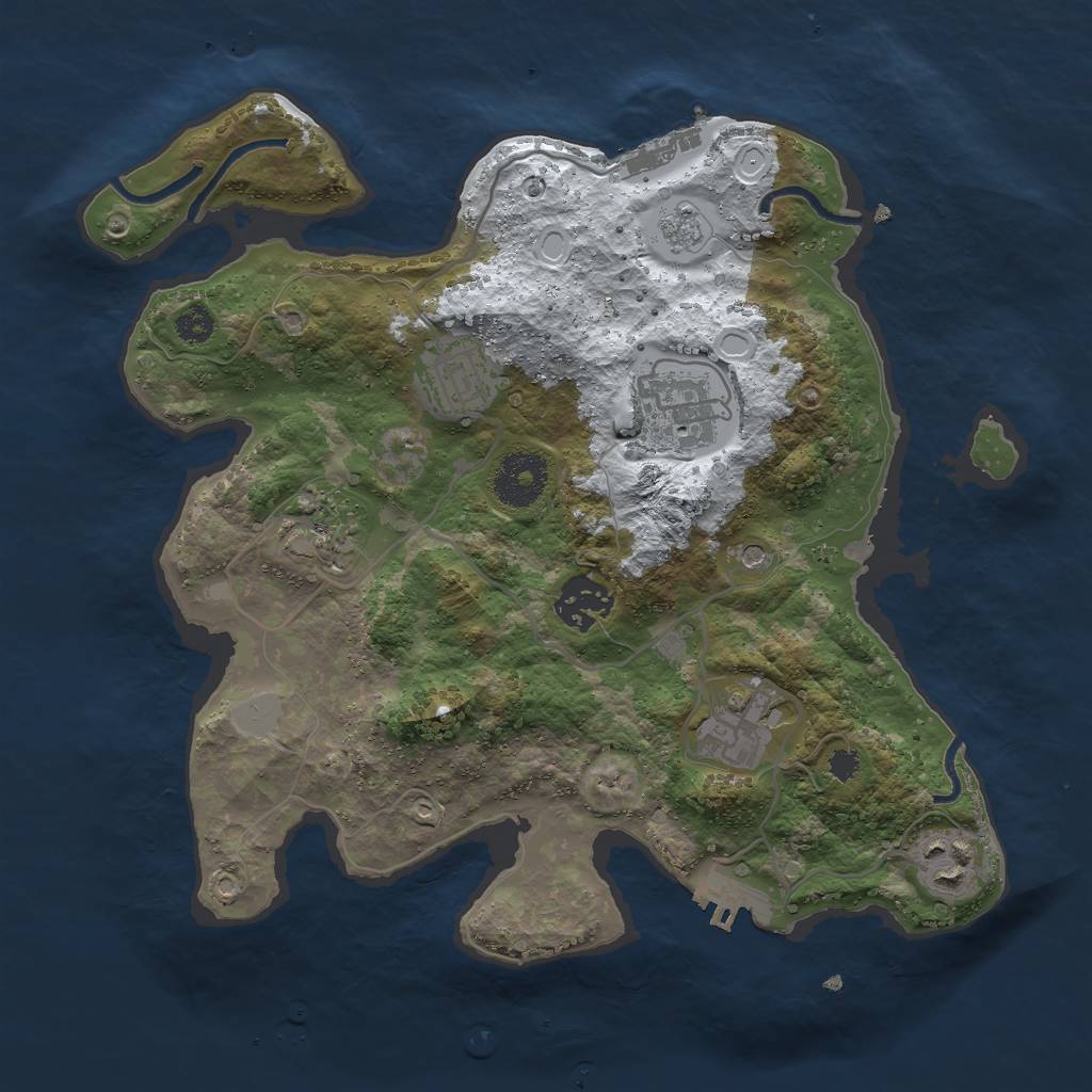 Rust Map: Procedural Map, Size: 3000, Seed: 1577, 15 Monuments