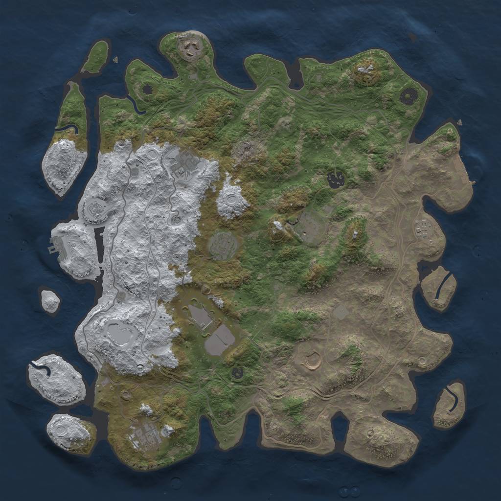 Rust Map: Procedural Map, Size: 4250, Seed: 12345, 18 Monuments