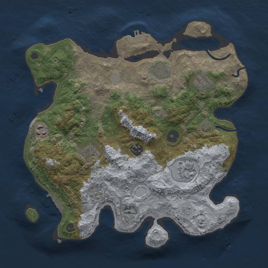 Rust Map: Procedural Map, Size: 3250, Seed: 50000, 15 Monuments