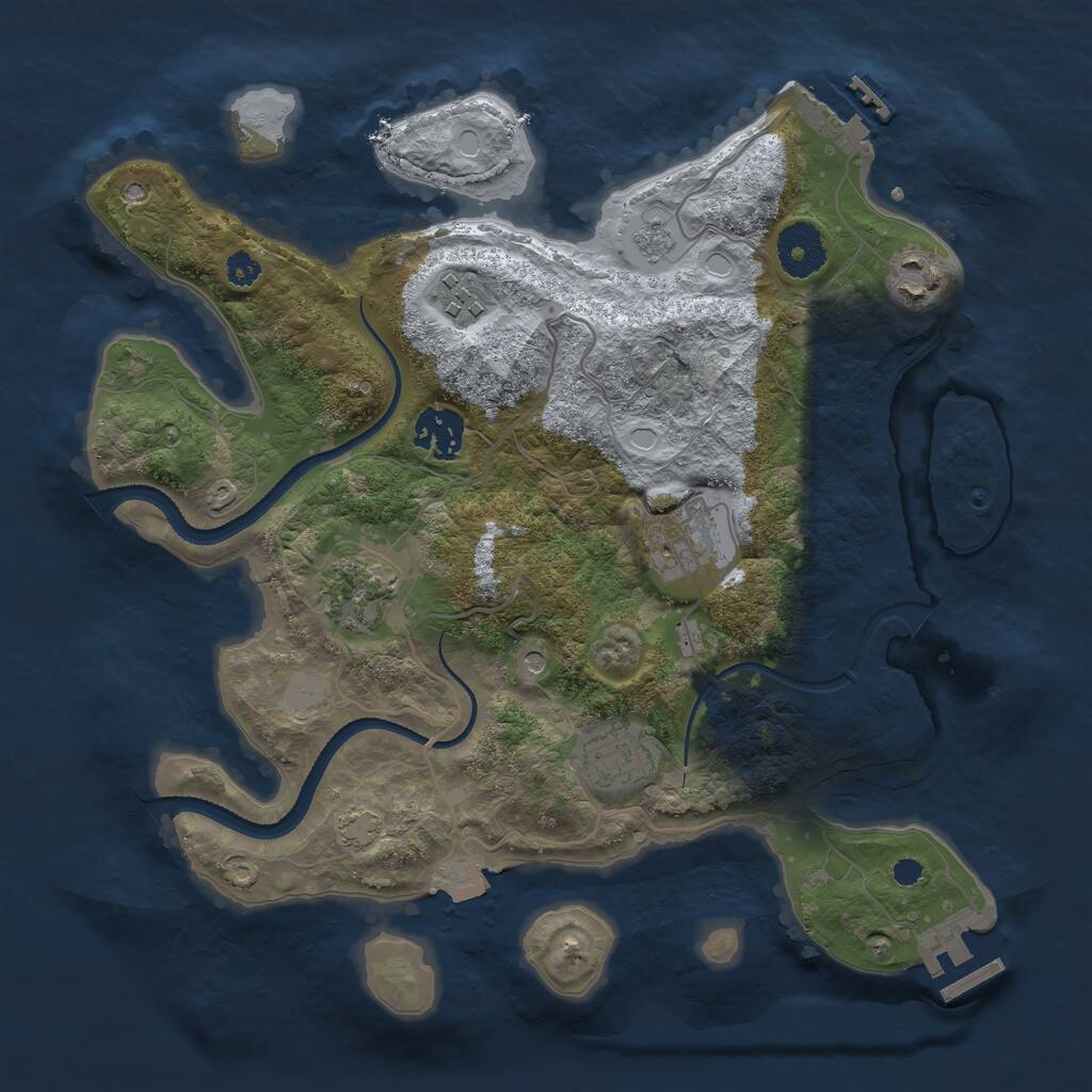 Rust Map: Procedural Map, Size: 3200, Seed: 7699567, 12 Monuments