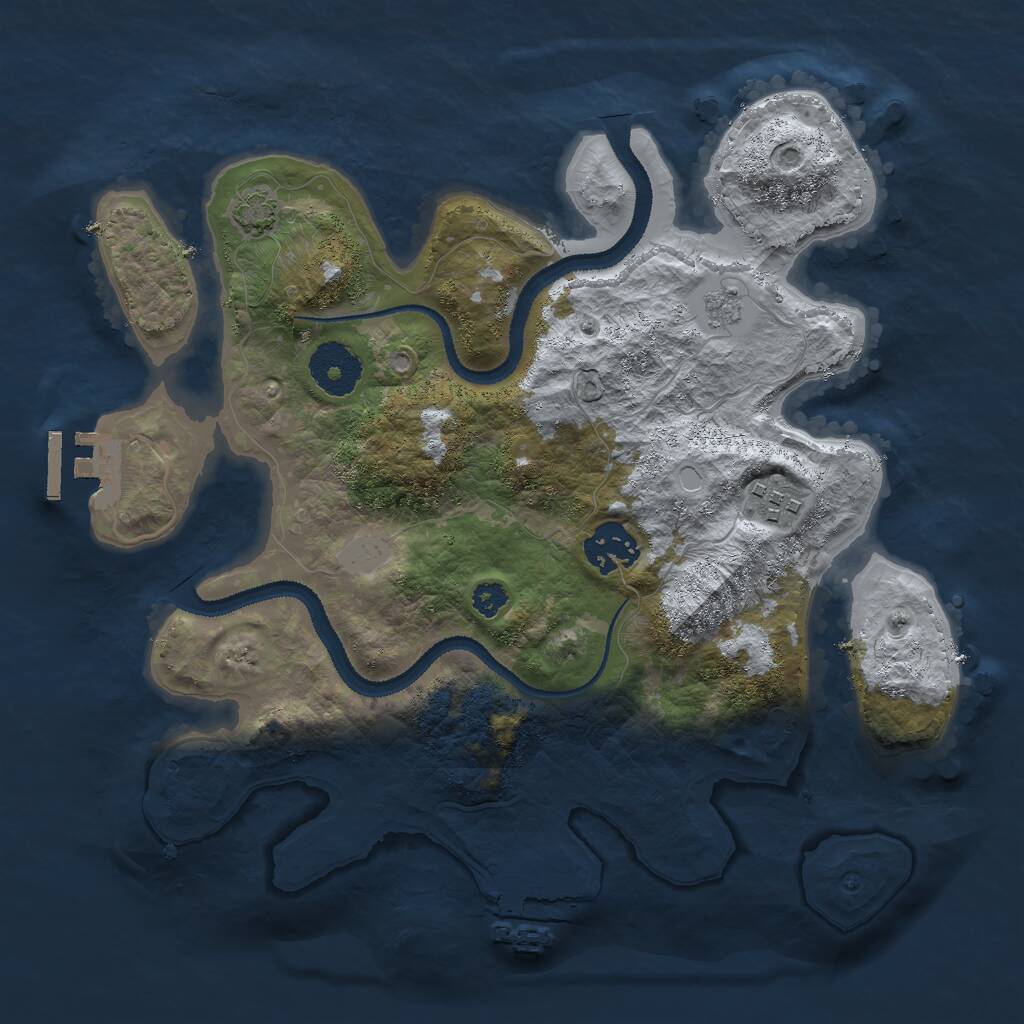 Rust Map: Procedural Map, Size: 3000, Seed: 3423234, 7 Monuments