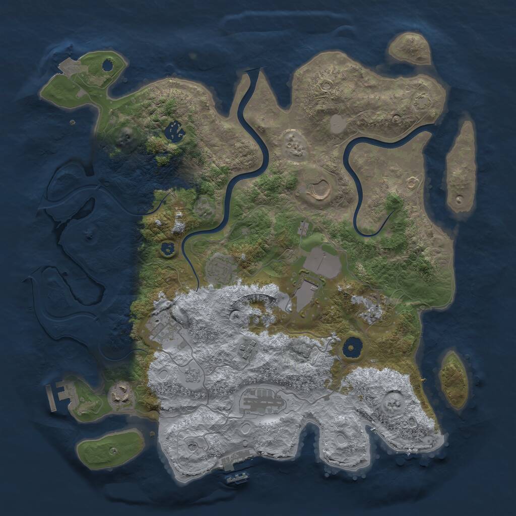 Rust Map: Procedural Map, Size: 3800, Seed: 897138832, 15 Monuments