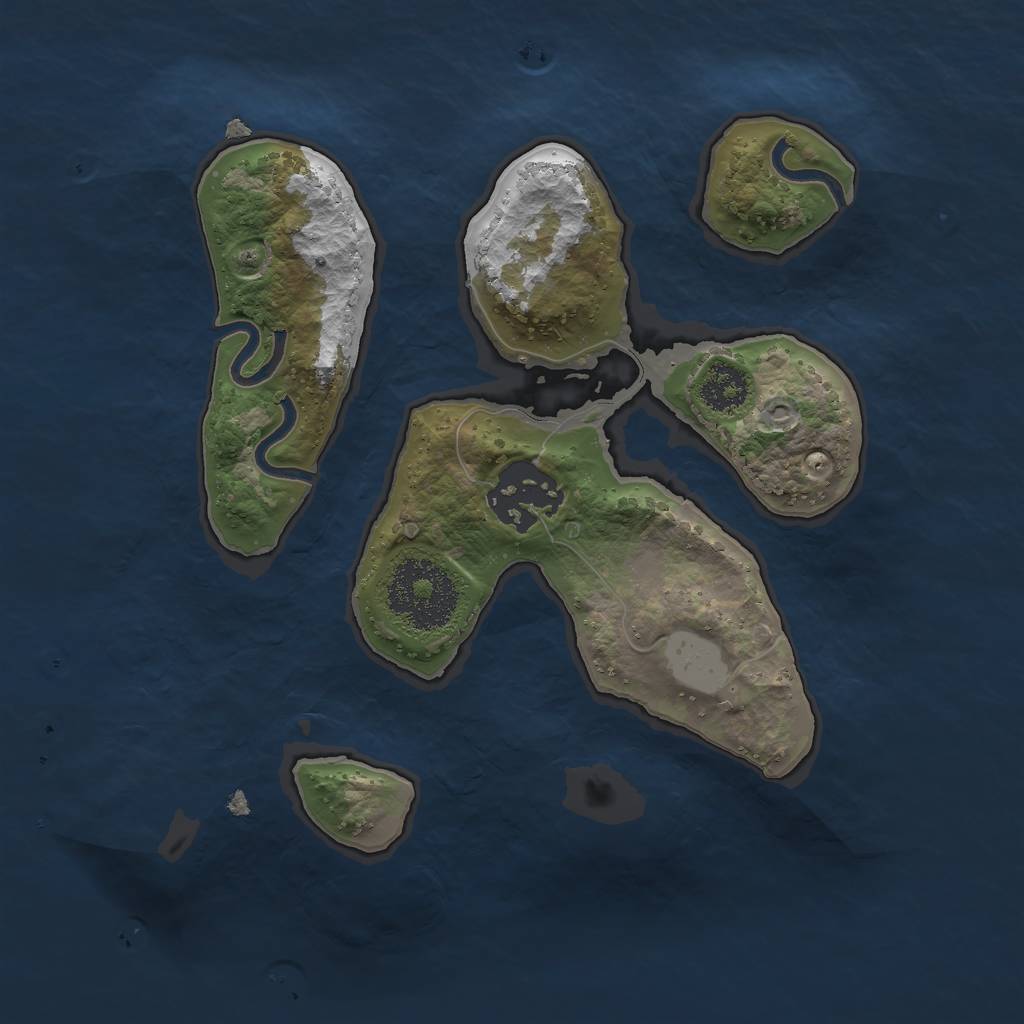 Rust Map: Procedural Map, Size: 2200, Seed: 2000, 6 Monuments