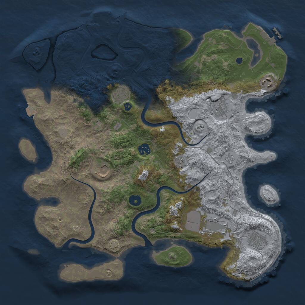 Rust Map: Procedural Map, Size: 3850, Seed: 1471035450, 14 Monuments