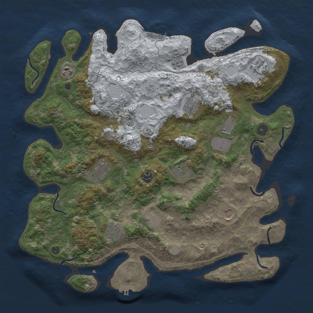 Rust Map: Procedural Map, Size: 4200, Seed: 655452150, 20 Monuments
