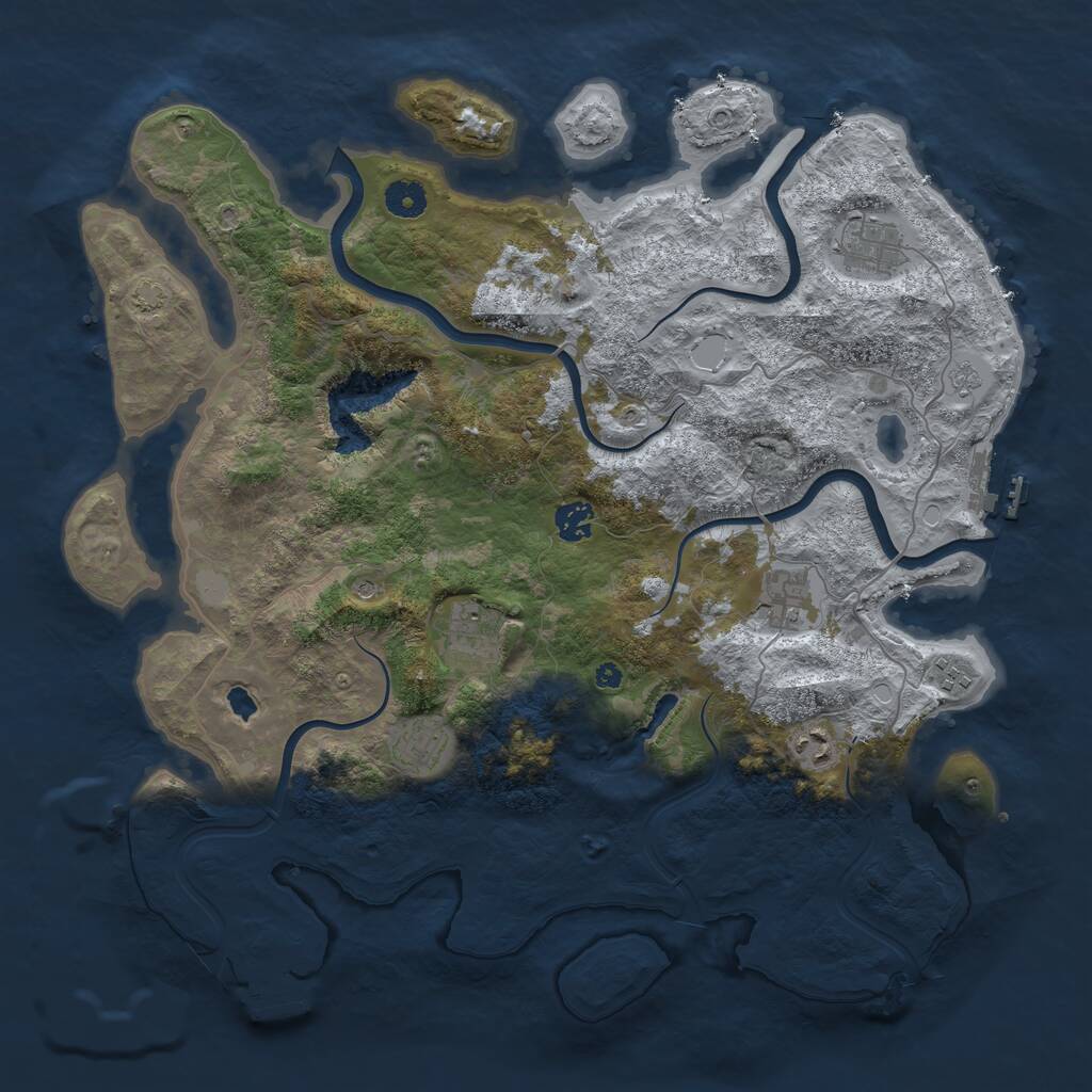 Rust Map: Procedural Map, Size: 4096, Seed: 80232575, 13 Monuments