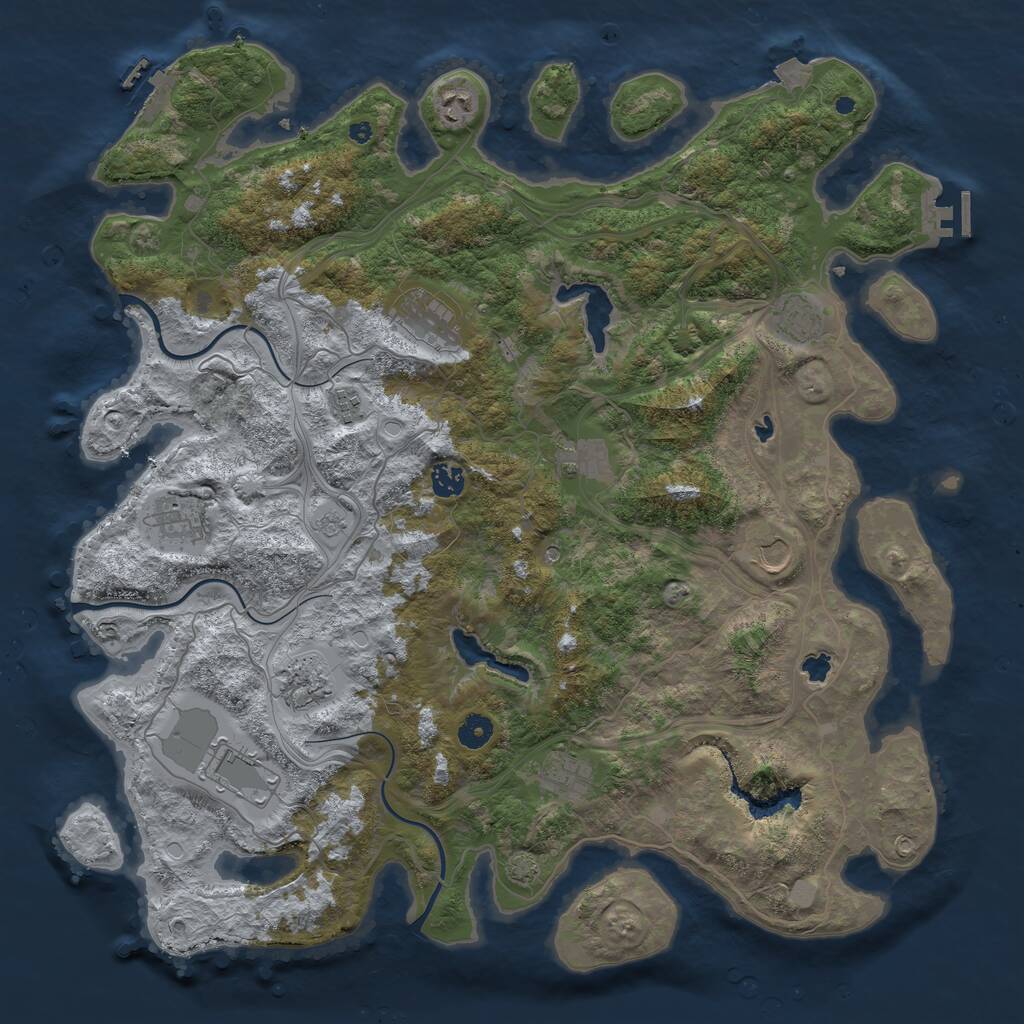 Rust Map: Procedural Map, Size: 4500, Seed: 300, 17 Monuments