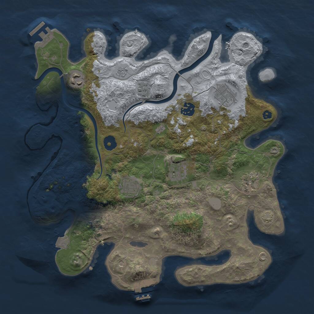 Rust Map: Procedural Map, Size: 3400, Seed: 565425463, 13 Monuments