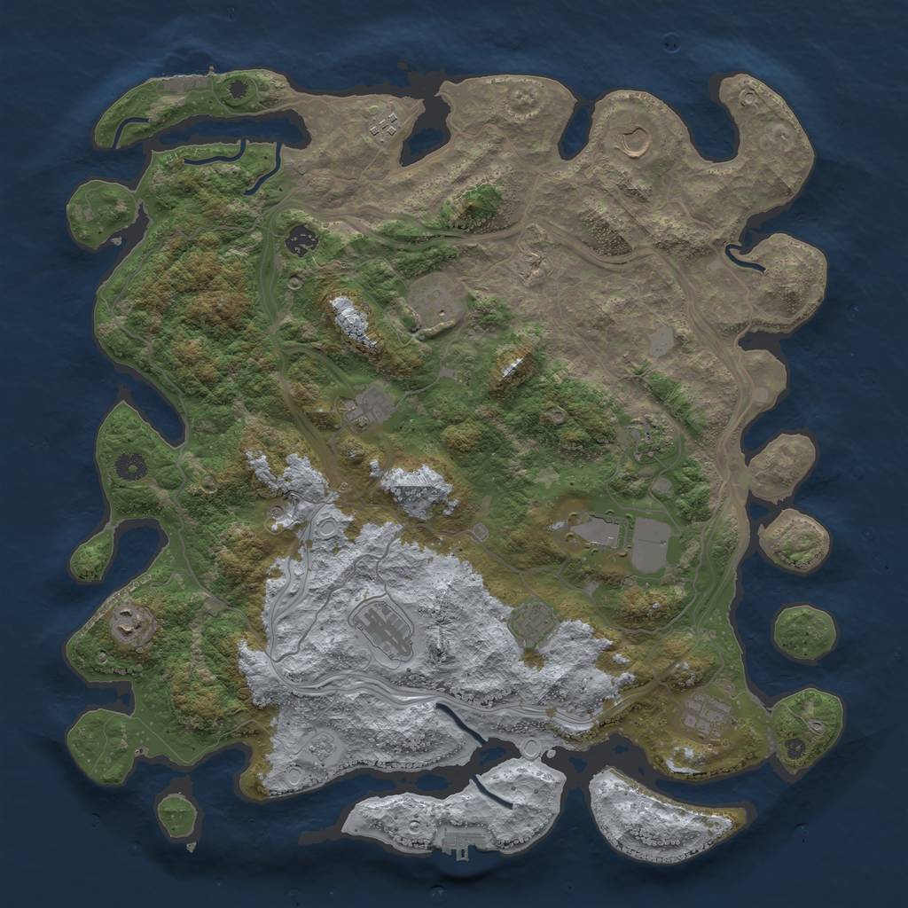 Rust Map: Procedural Map, Size: 4500, Seed: 568374740, 18 Monuments