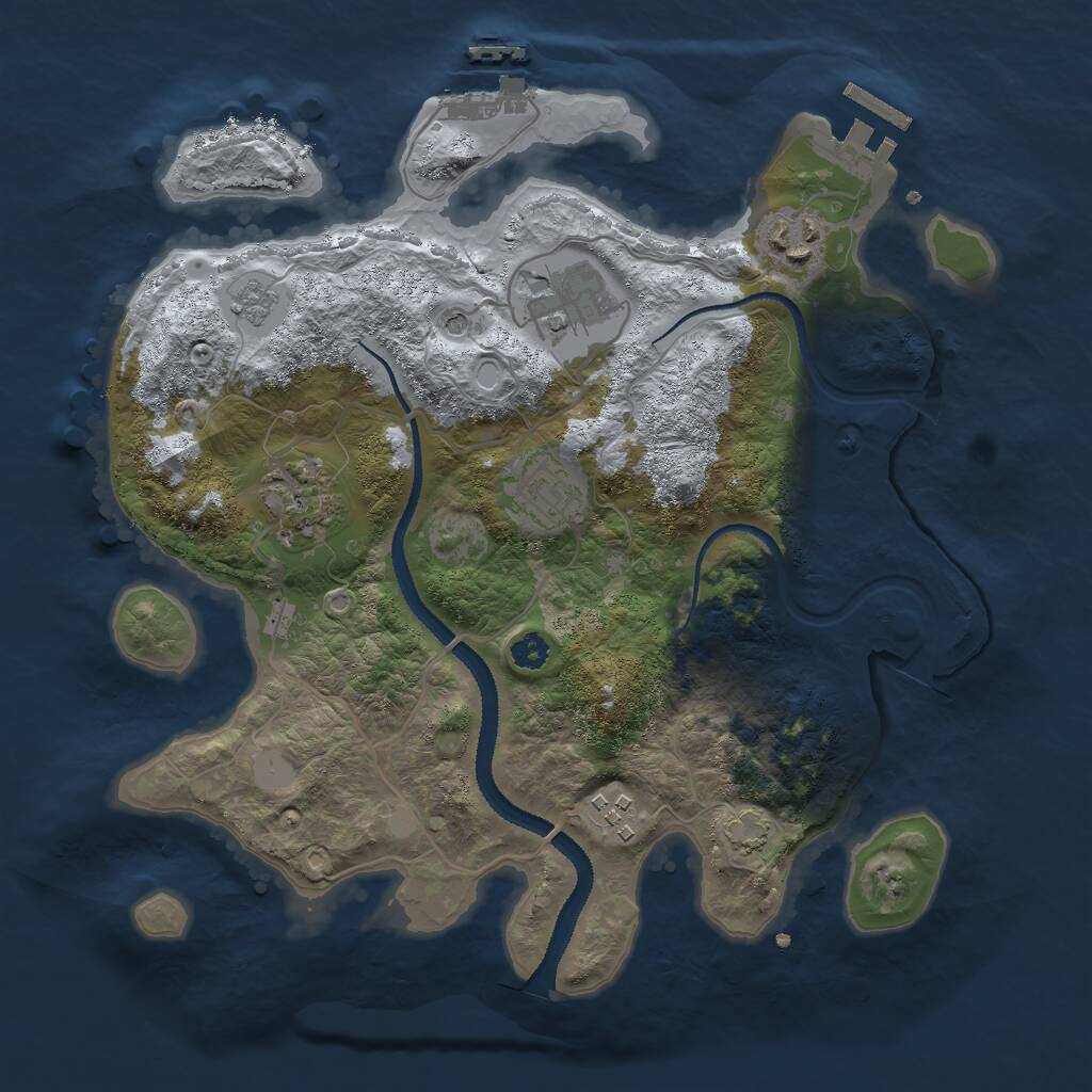 Rust Map: Procedural Map, Size: 3000, Seed: 111811, 11 Monuments