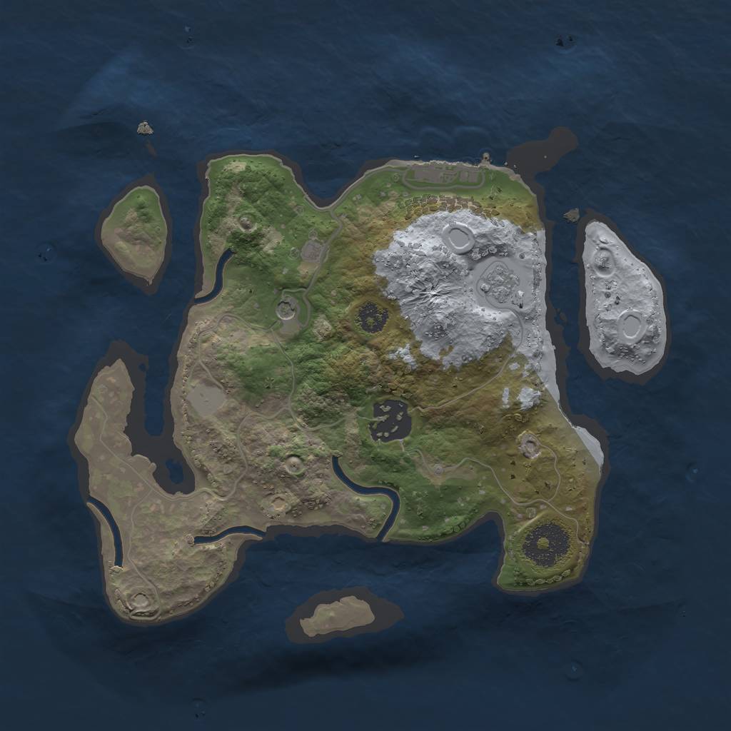 Rust Map: Procedural Map, Size: 2500, Seed: 132412, 7 Monuments