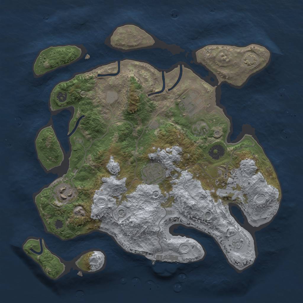 Rust Map: Procedural Map, Size: 3000, Seed: 1669587750, 11 Monuments