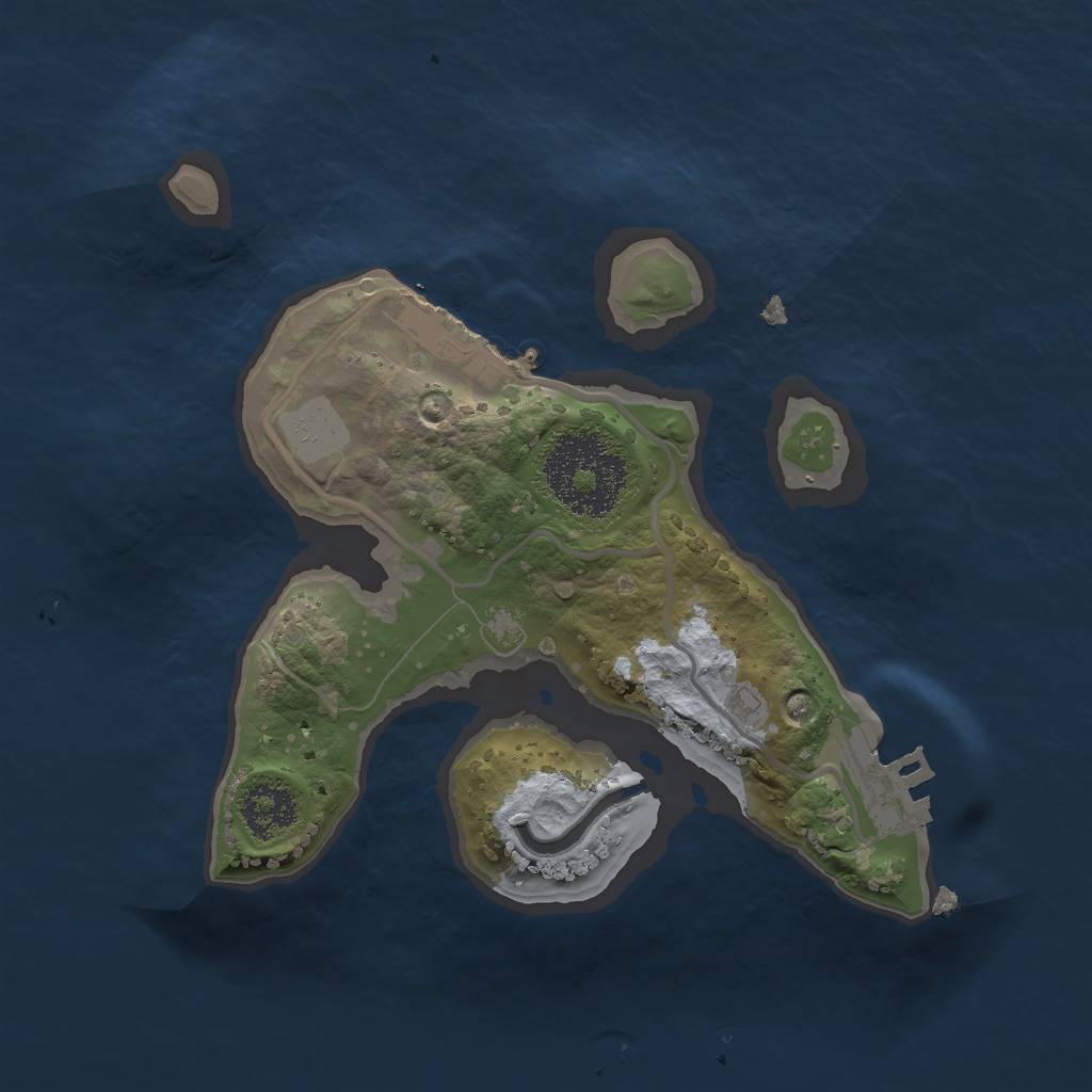 Rust Map: Procedural Map, Size: 2000, Seed: 141732, 5 Monuments