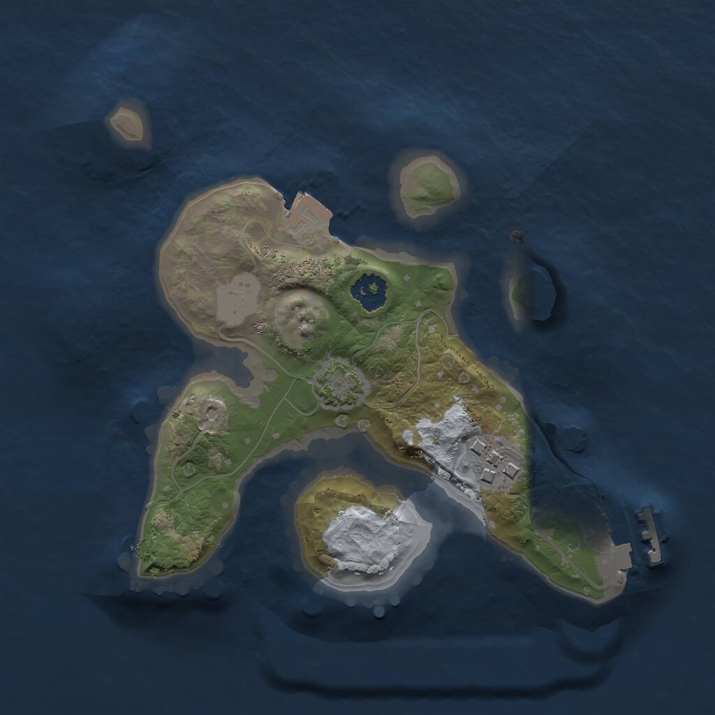 Rust Map: Procedural Map, Size: 2000, Seed: 141732, 4 Monuments