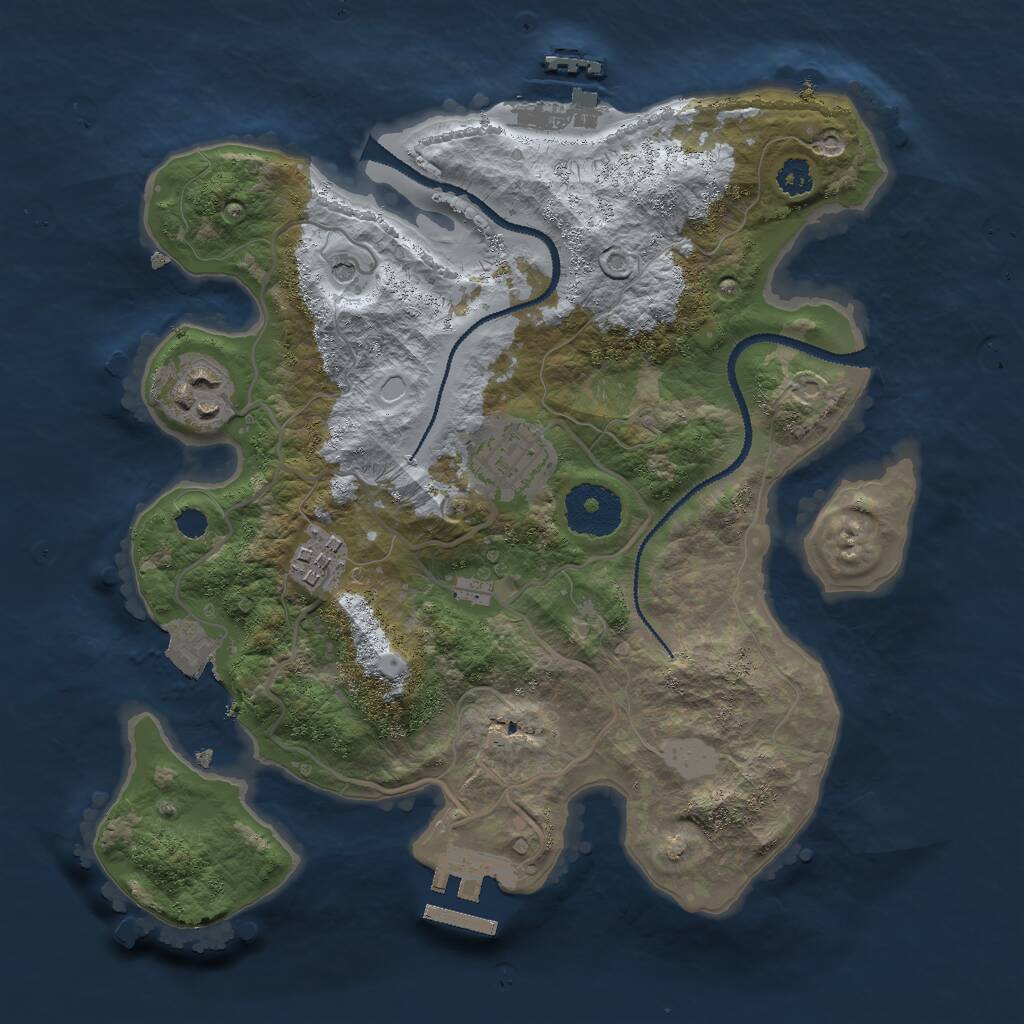 Rust Map: Procedural Map, Size: 2800, Seed: 20150, 7 Monuments